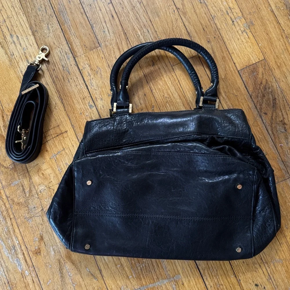 PRELOVED - Tory Burch - Black Leather‎ Audra Satchel with Dust Bag